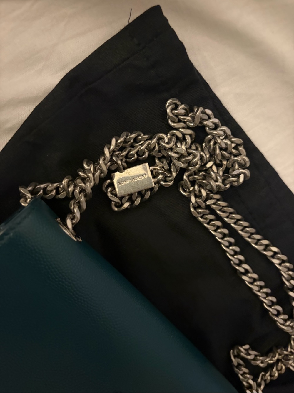 Saint Laurent (YSL) Teal Kate Chain Shoulder Bag - Picture 2 of 5